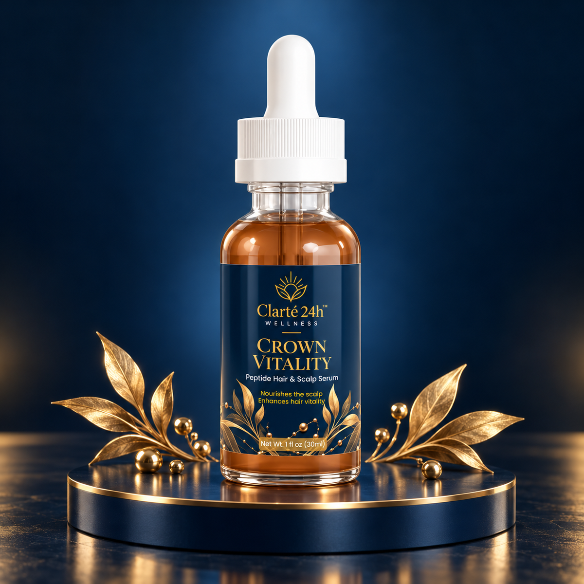 Clarté 24h™ Wellness — Crown Vitality Peptide Hair & Scalp Serum | 30 mL