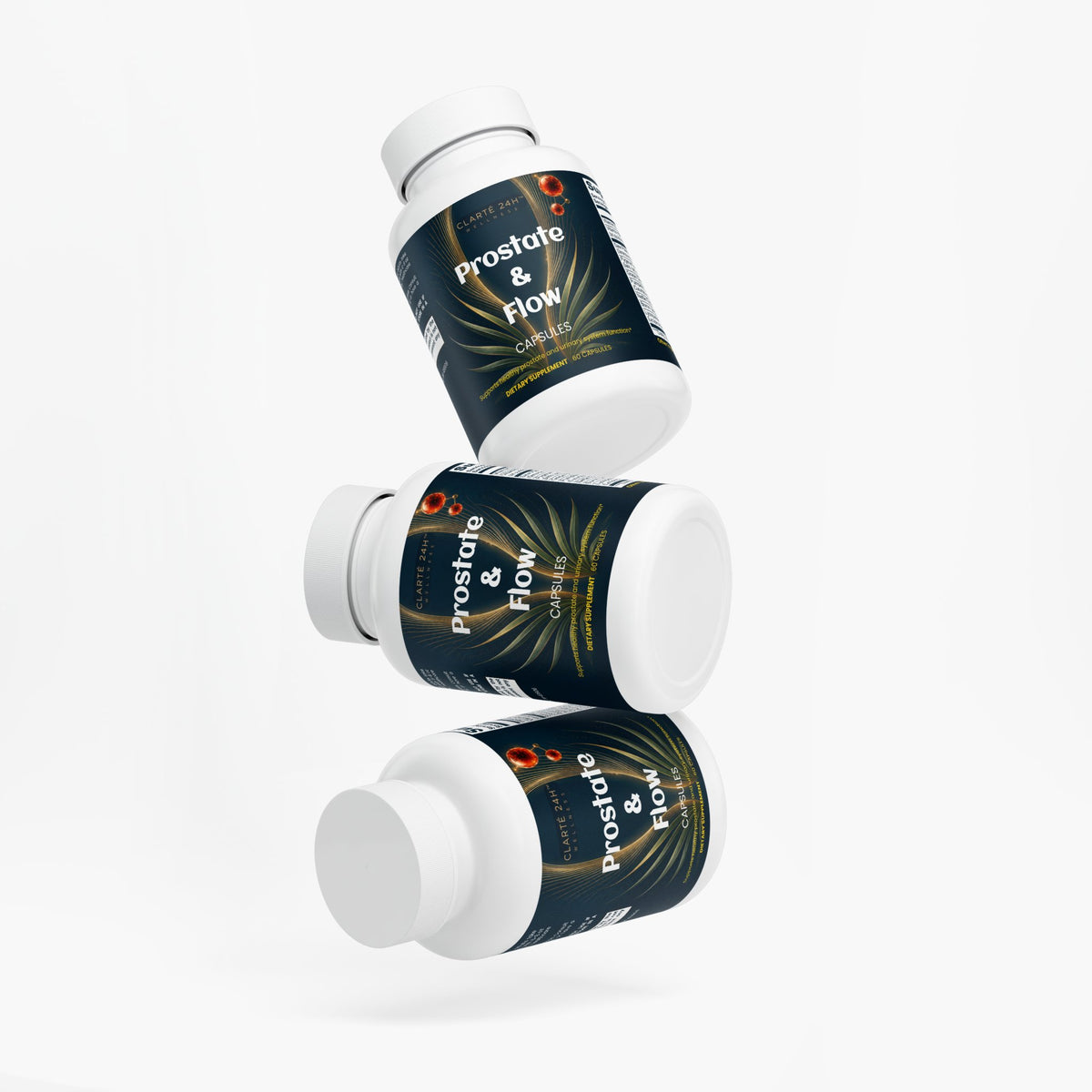Prostate support supplement capsules close-up
